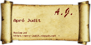 Apró Judit névjegykártya